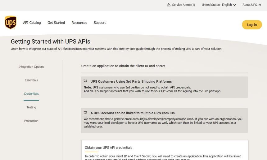 getting started with ups oauth 2.0 setup to obtain client id and client secret